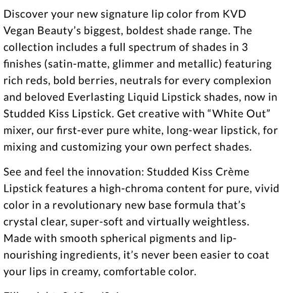 🌙Kat Von D “Poe” Studded Kiss Lipstick 🌙 - Picture 7 of 10